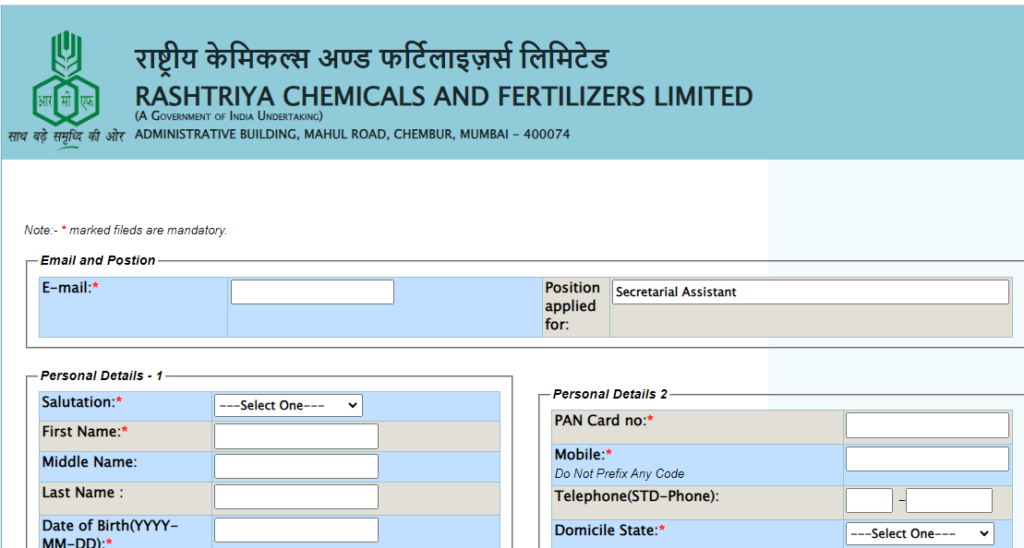 RCFL Recruitment 2023 [408 Posts] Notification OUT FOR Online Form